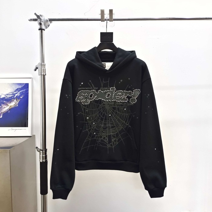 [Big & Tall for weights up to 220 lbs]1:1 quality version Black Letter With Rhinestone V2 Print Hoodie & Pants Set 28971641