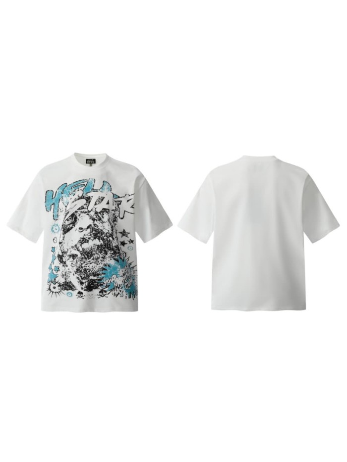 Blues Rage Portrait Print Washed Tee 29090185
