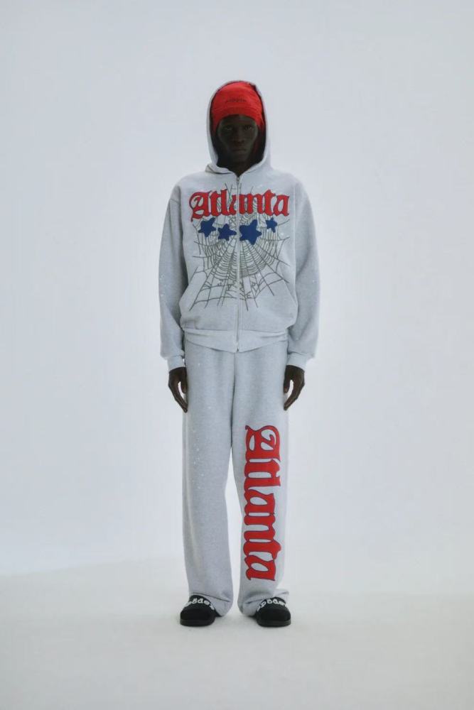 [Big & Tall for weights up to 220 lbs]1:1 quality version Atlanta Printed Zipper Hoodie & Pants Set 28493206