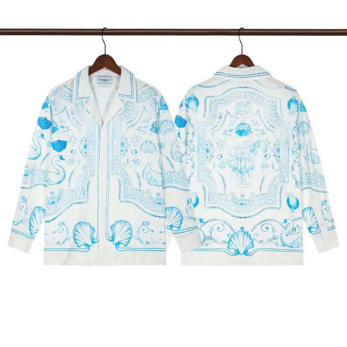 Oil Painting Texture Resort Style Printed Long Sleeve Shirt 41 colors 29105584