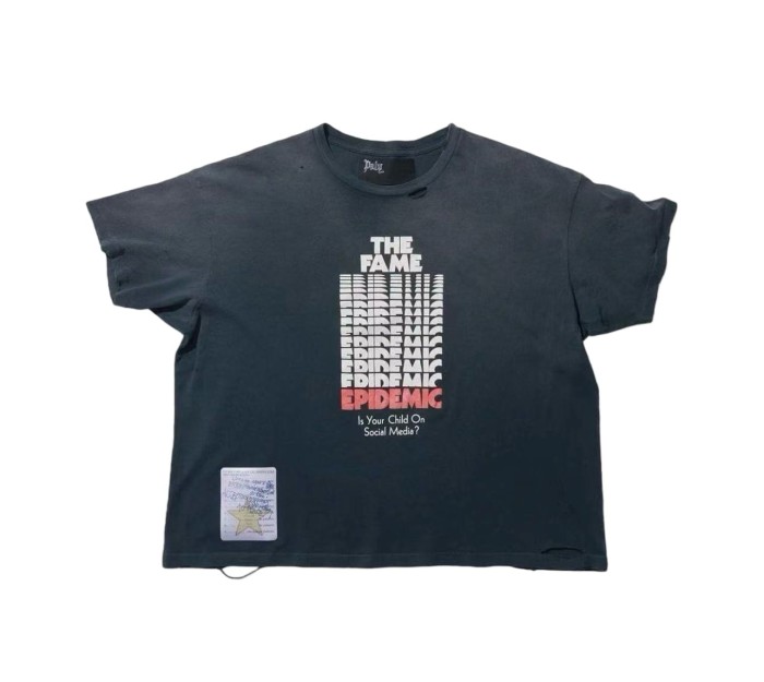 Repeated Logo Letter Print Washed Version Tee 28756309