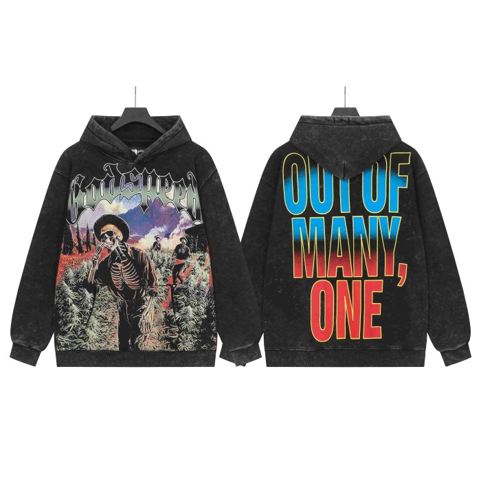 Field Farmer Skull Print Washed Hoodie 2 colors 28696538