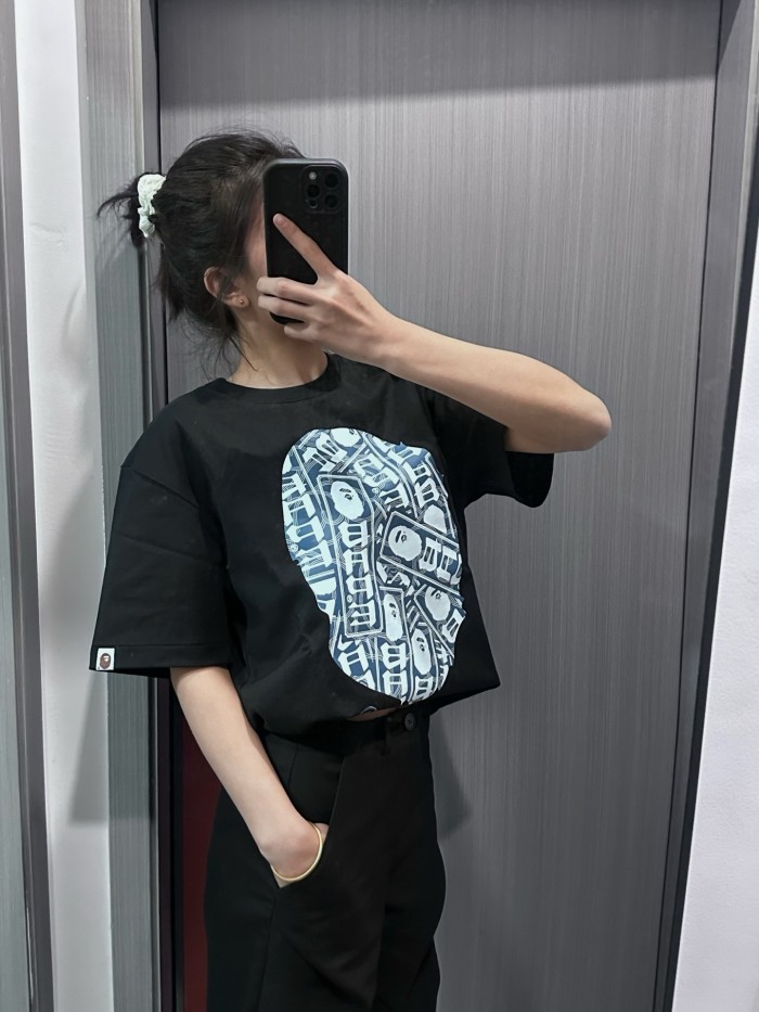 1:1 quality version Ape Man Patchwork Pattern Printed Tee 2 colors 28694971