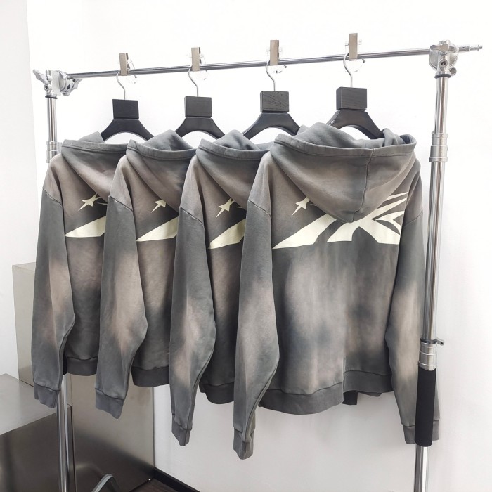 [Big & Tall for weights up to 260 lbs]1:1 quality version Gray spray zipper Hoodie & Pants Set with NFC tag