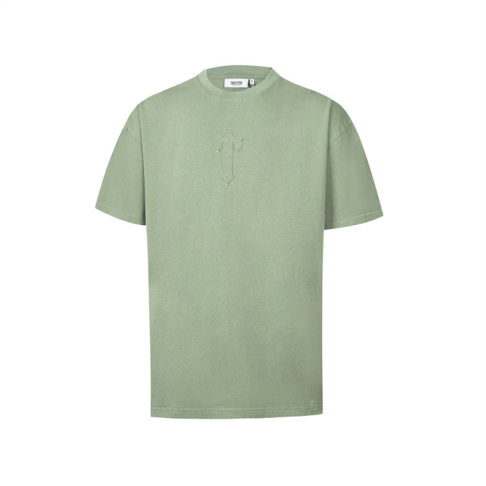 Oversized Retro Washed Streetwear Tee with Subtle  T  Logo Embroidery T-Shirt 3 colors 29077365