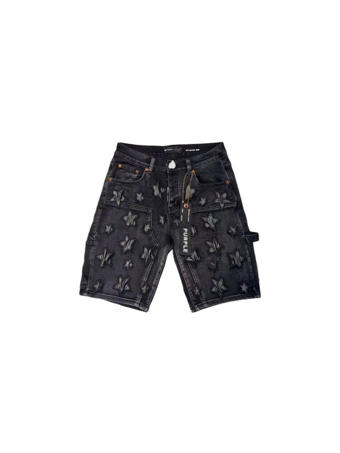 1:1 quality version Leather Five-Pointed Star Patch Denim Shorts 28920228