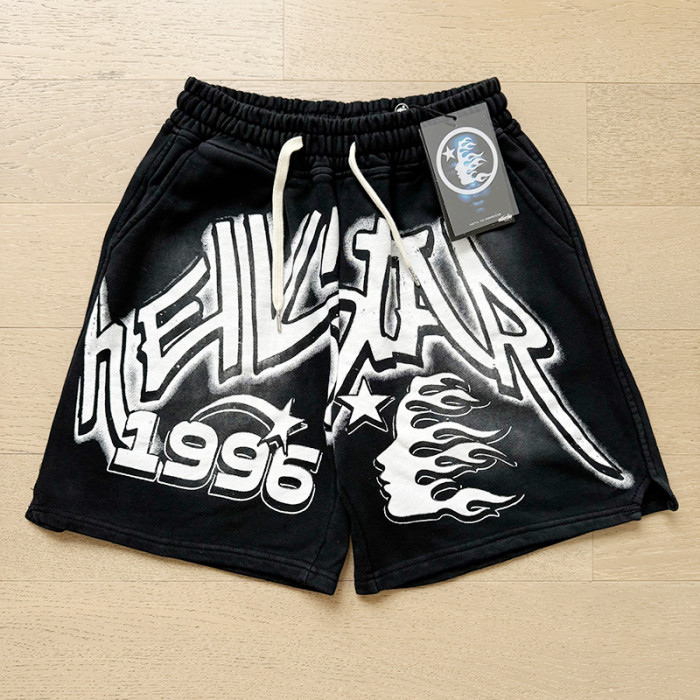 1996 Flame Portrait Print Washed Shorts 29043459