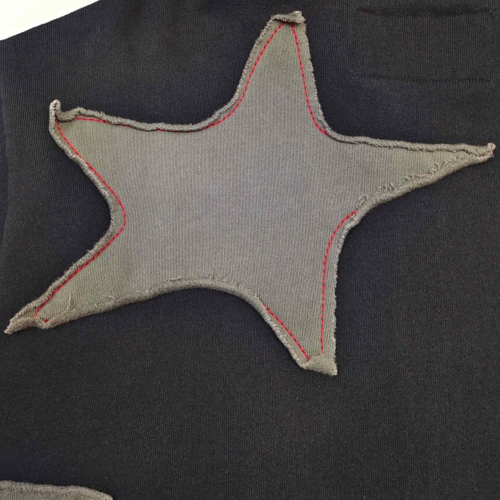 [Big & Tall for weights up to 220 lbs]1:1 quality version Grey Star Applique Zipper Hoodie & Pants Set 28893162