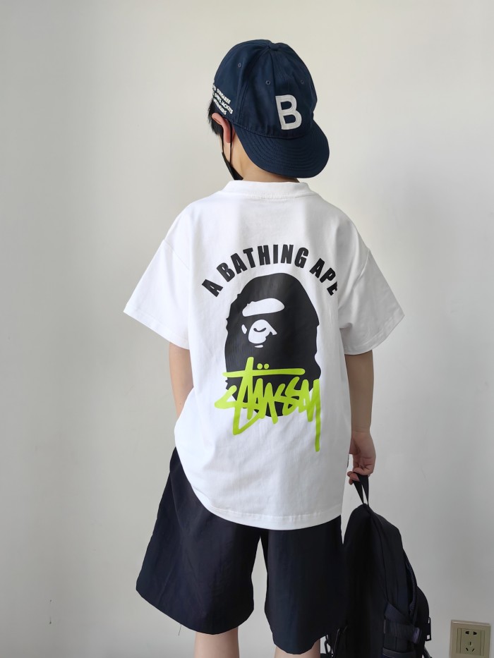 Co-branded Ape Head Graffiti Signature Print T-Shirt for Kids 2 colors 29006334