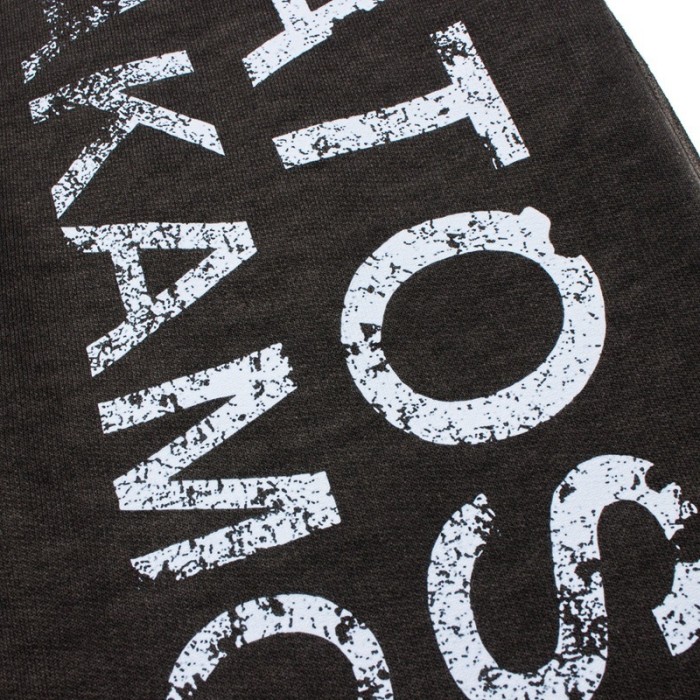 Letter Printed Drawstring Casual Washed Shorts 29082412