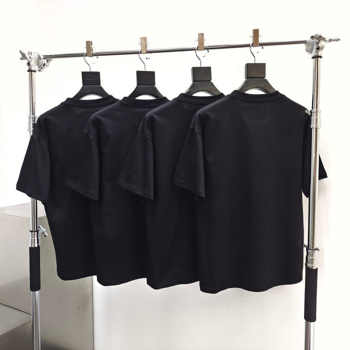 [Big & Tall for weights up to 220 lbs]1:1 quality version Black Layered with White Letter Print Tee 28620255