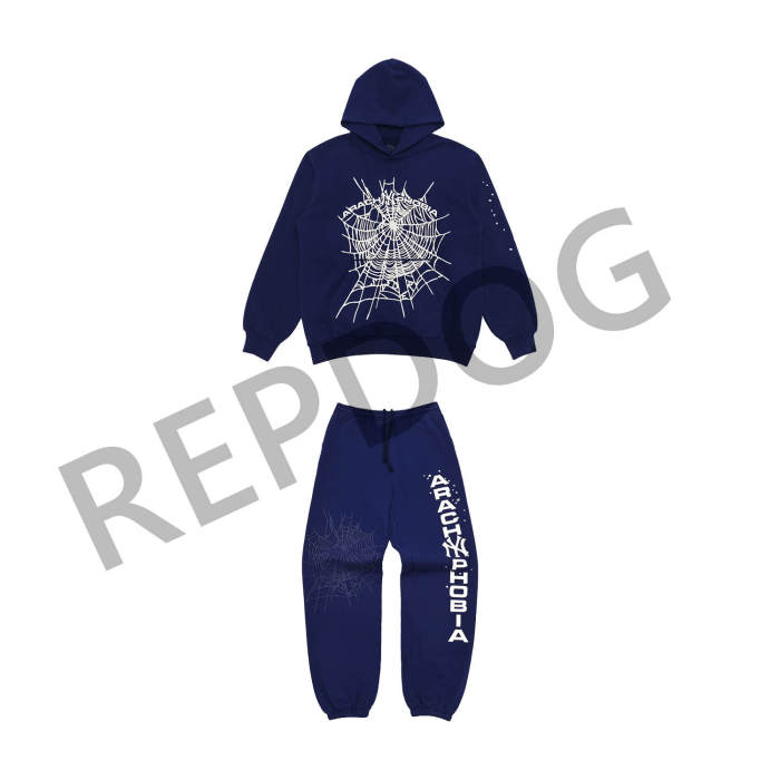 [Big & Tall for weights up to 220 lbs]1:1 quality version NY Spiderweb Little Star Print Hoodie & Pants Set