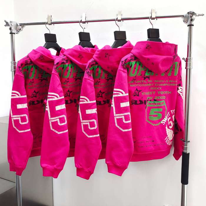 1:1 quality version Screen-Printed Slogan Hoodie & Pants Set 28656017