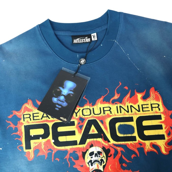 Flame Skeleton Meditation Print Washed Tee 2 colors 29087552