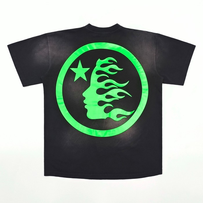 [Big & Tall for weights up to 260 lbs]1:1 quality version Front and back bright green logo washed version tee
