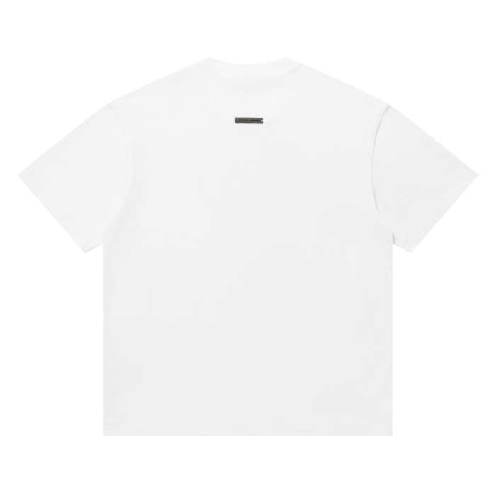 Cursive letter round neck drop shoulder laid-back casual three-color short sleeve 3 colors 29060615