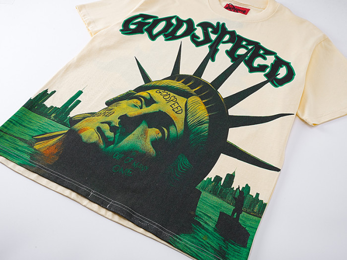 Vintage Liberty Goddess Sun-Eye Print T-shirt 29039636