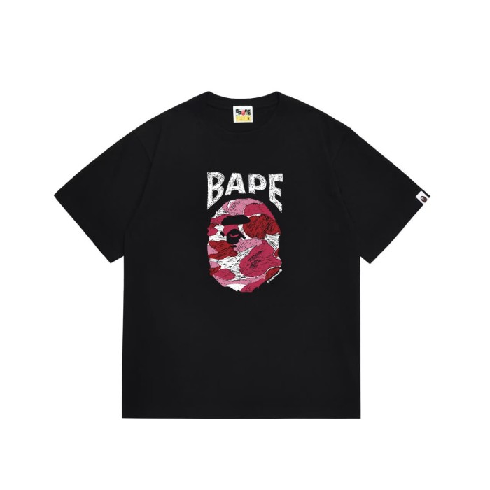 Colorful sketch ape head initial print T-shirt 2 colors 29060630