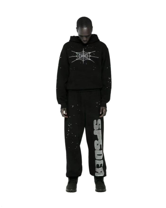 1:1 quality version Diamond Letter Pattern Hoodie & Pants Set 28755443