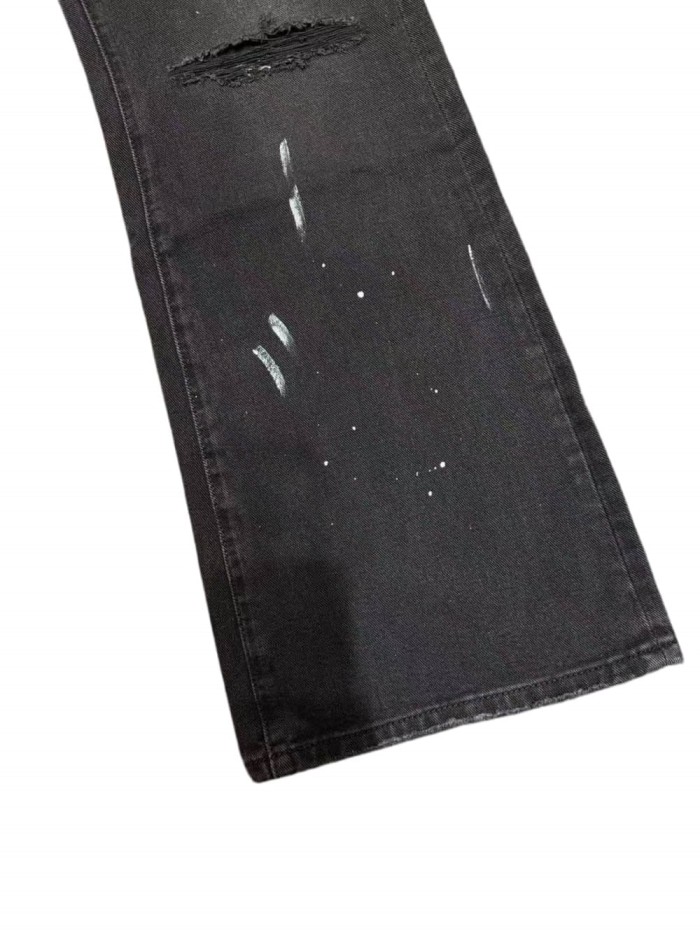 1:1 quality version  high street style black and grey vintage-style  jeans 29032878