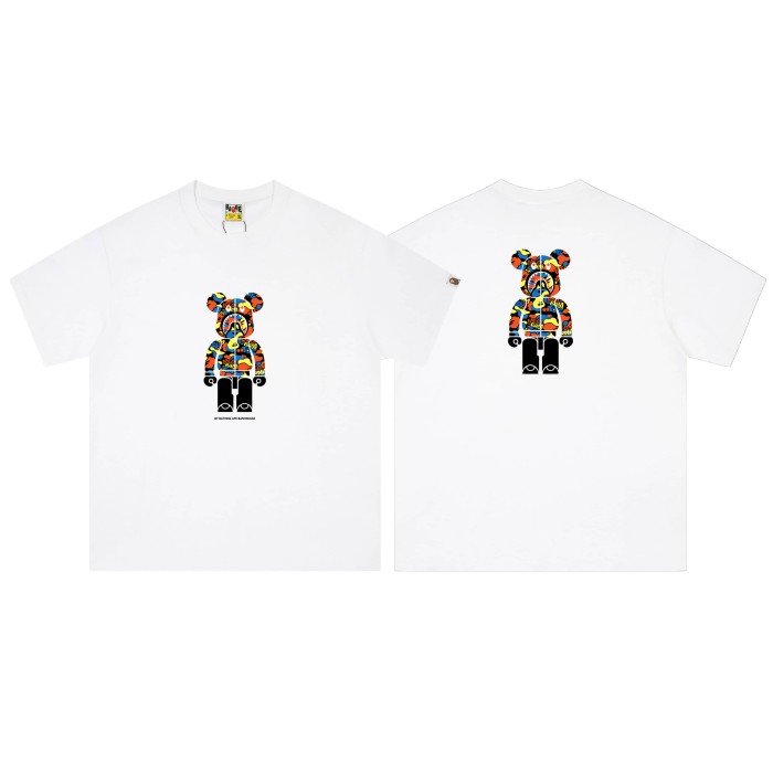 Colorful zipper bear print short-sleeve T-shirt 2 colors 29052714