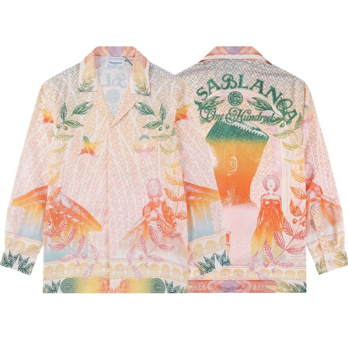 Bright Pattern Resort Style Printed Long Sleeve Shirt 55 colors 29105585