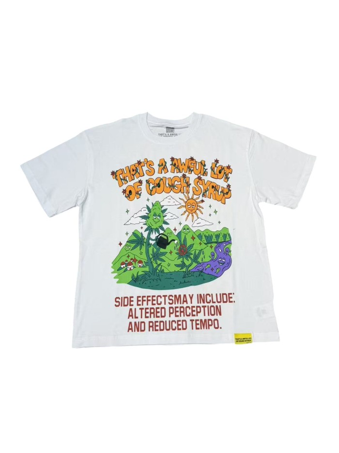 Psychedelic Sun Plant Print Tee 2 colors 29010783