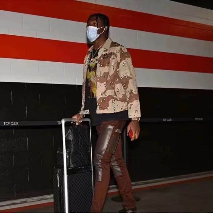Square neck camouflage jacket