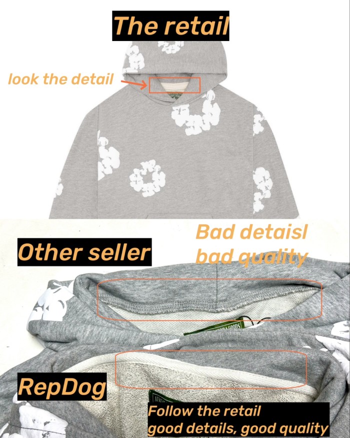 [Including comparative images of RepDog and other seller] 1:1 quality version Kapok Cotton Print Hoodie 12 colors
