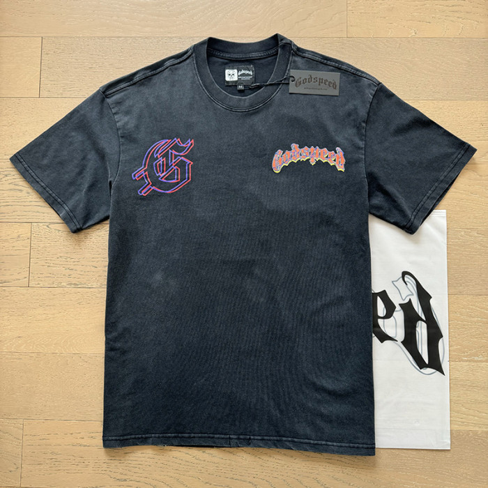 [buy more save more]1:1 quality version Back skull cactus letter print Washed Version Tee 2 colors