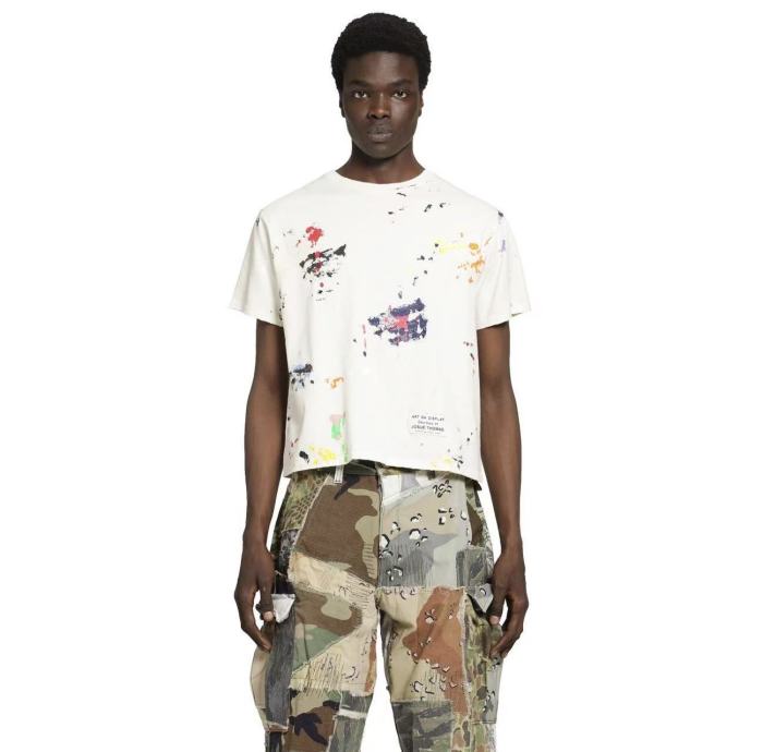 [Big & Tall for weights up to 260 lbs]1:1 quality version Smudged Hand-Painted Apricot Print Tee 28971887