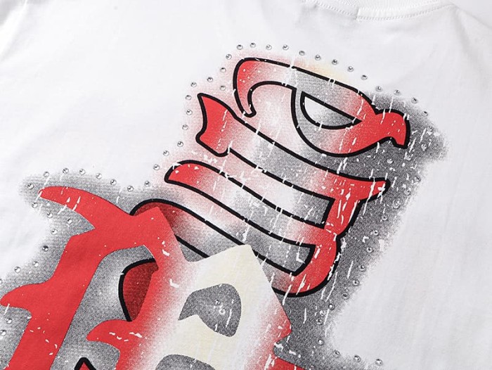 Blurry Archery Angel Rhinestone Print Washed Tee 2 colors 29105648