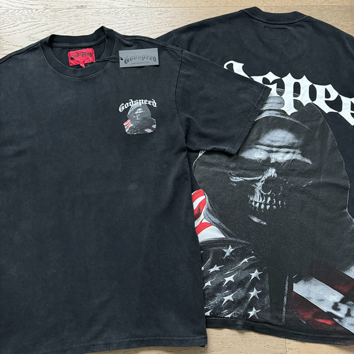 National flag Reaper vintage washed double-sided printed short-sleeved T-shirt 29044589