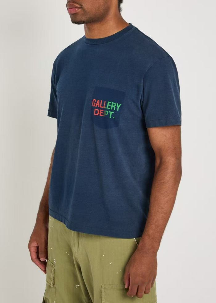 [Big & Tall for weights up to 260 lbs]1:1 quality version Fake Pocket Gradient Letter Print Tee 28971600