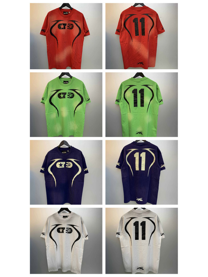 sport logo back digital print washed version tee & shorts set 7 colors