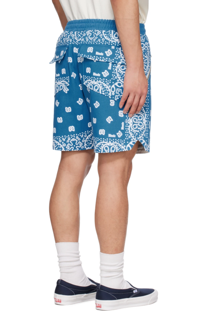 Vintage full print cashew flower cotton drawstring shorts 5 colors