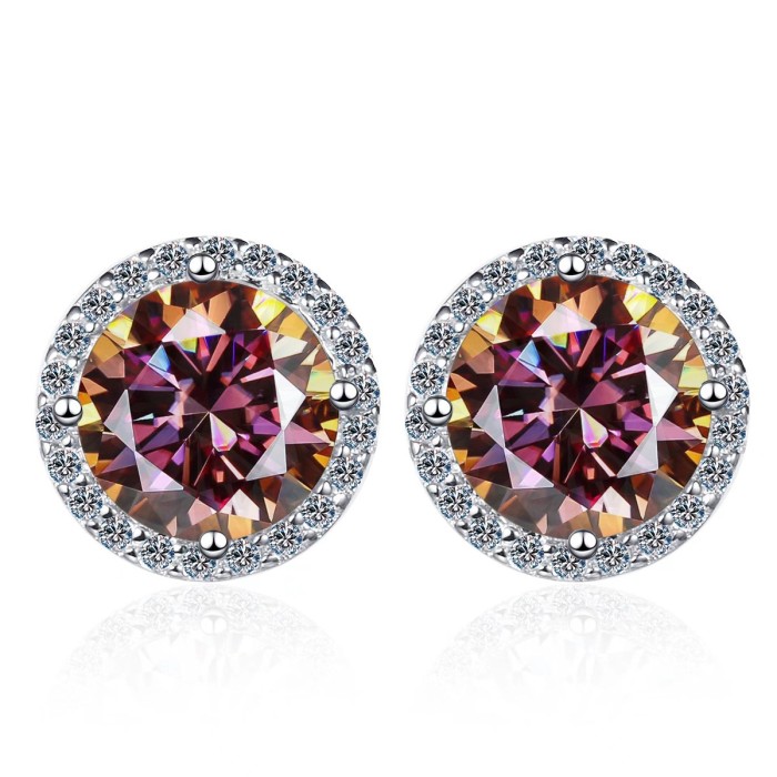 Eight Hearts and Eight Arrows Moissanite Sunflower Full-Diamond Earrings 29069329