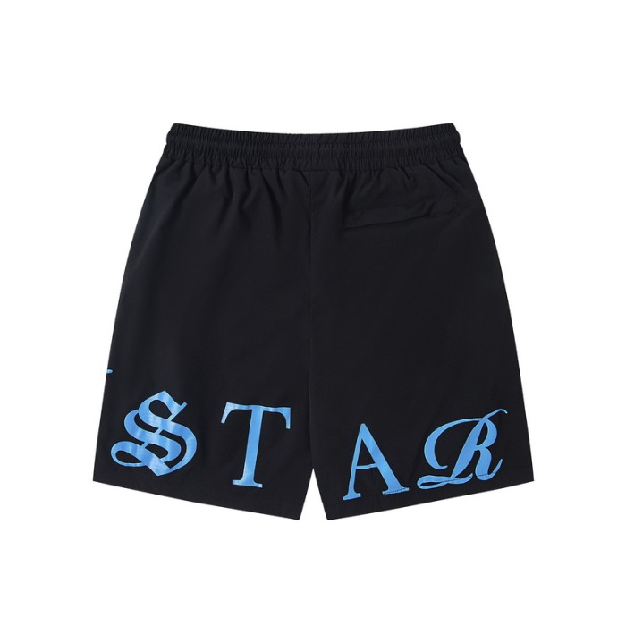 Unisex Loose Streetwear Colorful Gothic Letter Print & Drawstring Waist Shorts 3 colors 29077468
