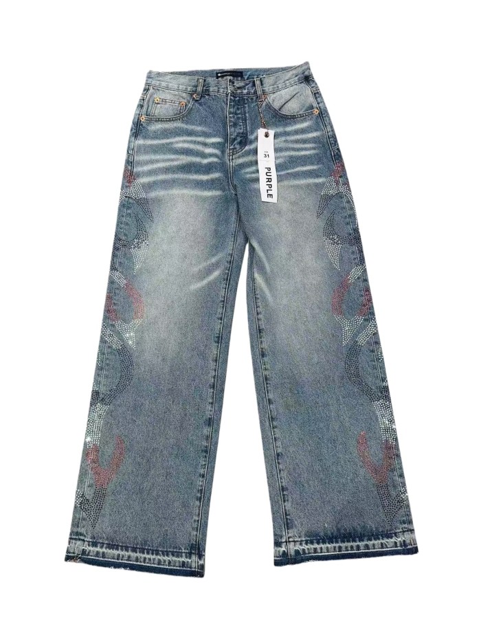 1:1 quality version Three-color Rivet Pleated Straight-leg Jeans 2 colors 28658089