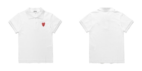 Overlapping hearts embroidered polo shirt 3 colors