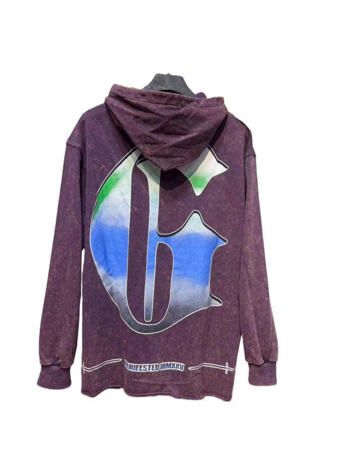 Dusk Skeleton Rowing Boat Print Washed Hoodie 28696541
