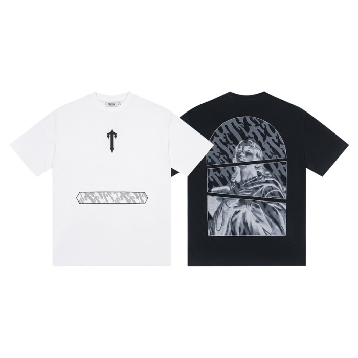 Oversized Edgy Streetwear Gothic Logo And Fragmented Art Print T-Shirt 2 colors 29080015