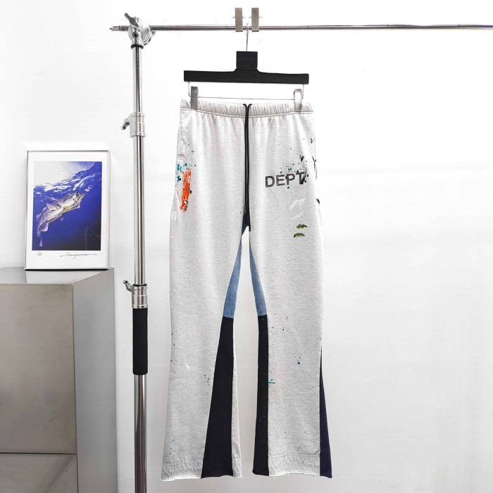 [Big & Tall for weights up to 260 lbs]1:1 quality version Bleached Gray Hand-Painted Splicing Casual Pants 28971601