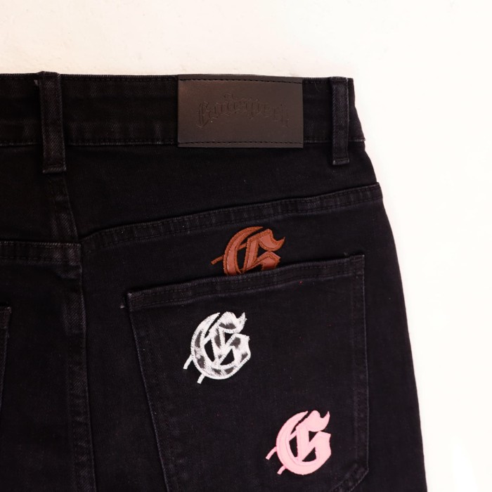 Colorful Logo Letter Embroidered Jeans 3 colors 28680577