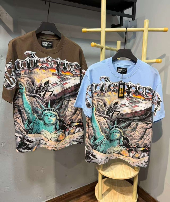 Statue of Liberty UFO Ruins Print Washed Tee 2 colors 29098151