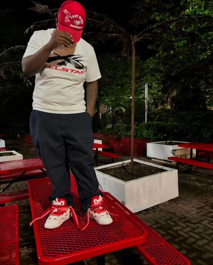 [Big & Tall for weights up to 260 lbs]1:1 quality version Black Red Logo Print Tee with NFC tag
