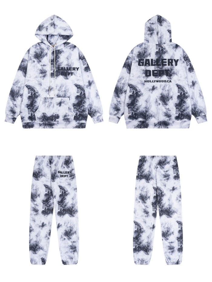 Ink Style Tie-Dye Hoodie & Pants Set