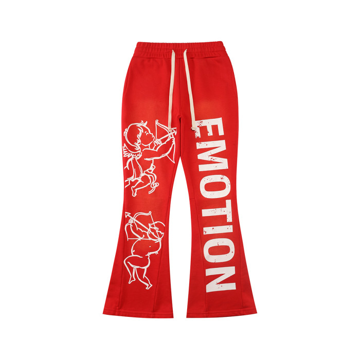 Logo Print Washed Version  Cupid  Flared sweatpants 2 colors 28475745