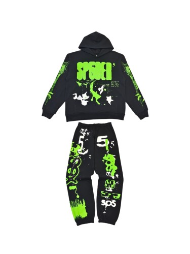 1:1 quality version Ray Doodle Print Hoodie & Pants Set 2 colors 28656046