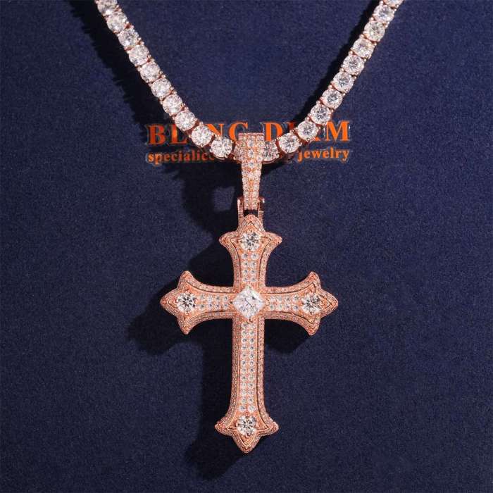 Moissanite Cross Pendant 3 colors 28777444